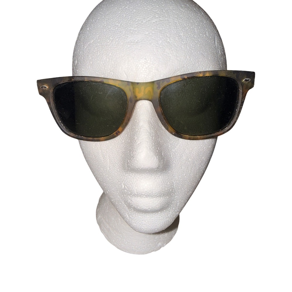 Unbranded Camo Square Sunglasses Brown Wayfarer Style Classic Daily Shades